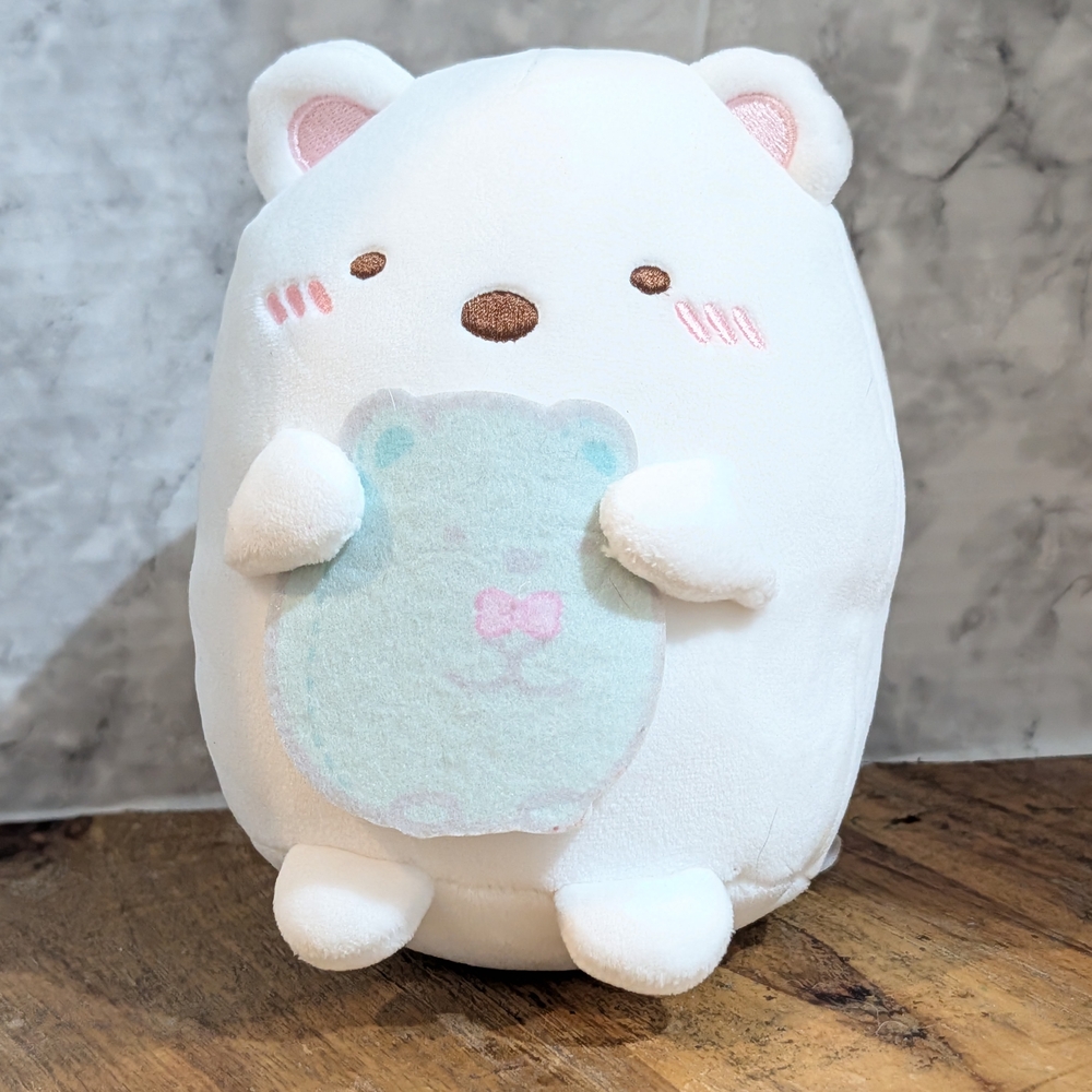 Cute White and Pink Stuffed Animal Plush